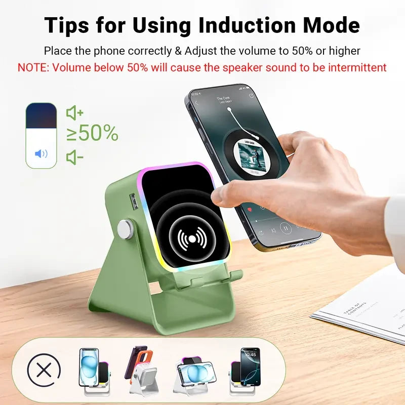 Wireless Induction Speaker Phone Stand