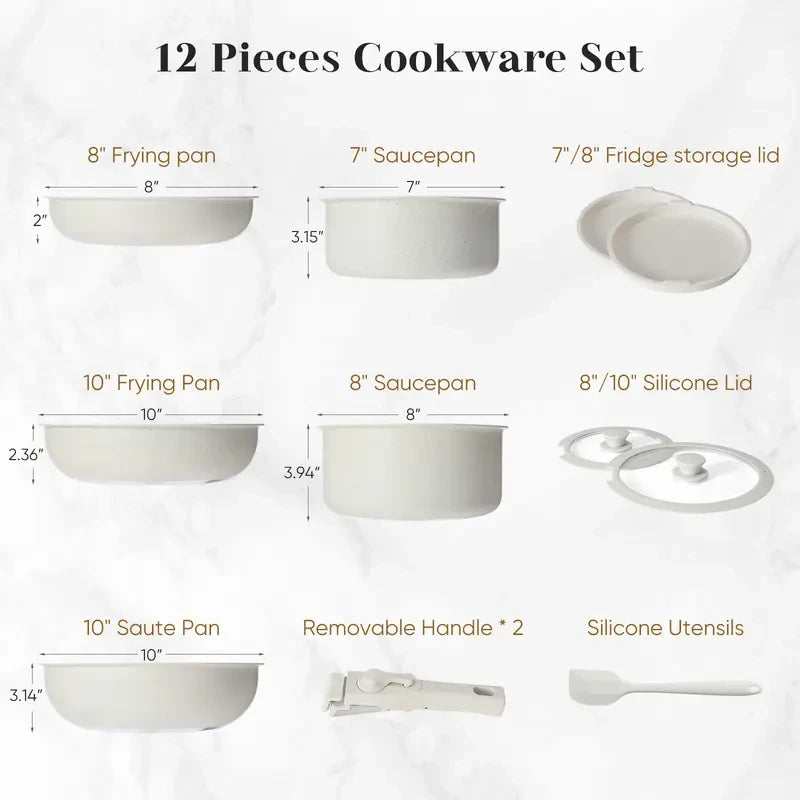 Sweetcrispy Ceramic Non-Stick Cookware Set